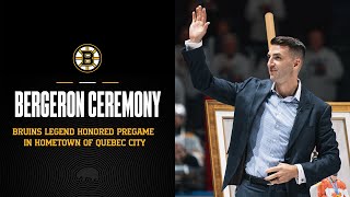 Bergeron Honored Pregame in Hometown of Quebec City [upl. by Aehsan651]