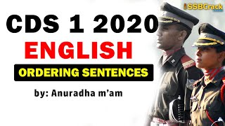 CDS 1 2020 English Ordering of Sentences Questions Solved  CDS Exam English Answer Keys [upl. by Nodnerb]