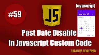 Past Date Disable In HTML DatePicker Using Javascript  Javascript  Javascript Tutorial  Date [upl. by Eisteb]