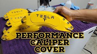 tesla Installing Tesla Model Y Caliper Covers [upl. by Kristoffer]