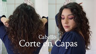 CORTE UNICORNIO  Cabello en capas DIY para cabello rizado ¡en casa tú misma [upl. by Gen]