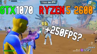 FPS TEST FORTNITE 1080p GTX 1070 RYZEN 5 2600 250 fps [upl. by Anemolif843]