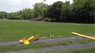 Restored J3 Piper Cub First flight and crash [upl. by Wolsky]