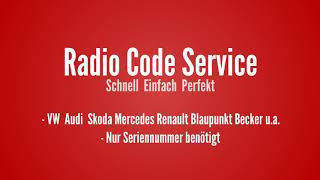 Skoda symphony SKZAZ4 1U0035156C TechniSat Radio Code [upl. by Anil]