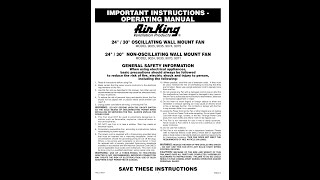 AIR KING 9030 01 PDF MANUAL [upl. by Ativak150]