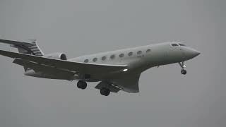 GULFSTREAM G650 A7CGC LANDING AT FARNBOROUGHEGLF UK 2112024 FROM KPBI [upl. by Yelrac]