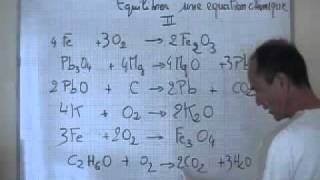 cours seconde ch16 la transformation chimique équilibre de 8 équations chimiques [upl. by Arrekahs23]