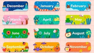 Twelve Months of the Year kidseducation [upl. by Earla]