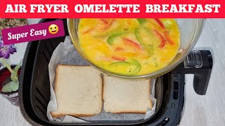 EASY AIR FRYER OMELETTE BREAD RECIPE FOR BREAKFAST PERFECT AND SUPER QUICK OMELETE RECIPES [upl. by Julee]