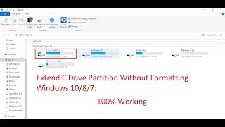 How to increase C drive partition without formatting windows 10 [upl. by Ruvolo]