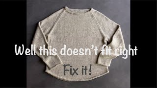 Mod your raglan  no math or with math knitting modification [upl. by Yerak]