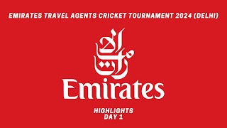 DAY 1 HIGHLIGHTS  EMIRATES DELHI TRAVEL AGENTS CRICKET TOURNAMENT 2024 [upl. by Nedaj]