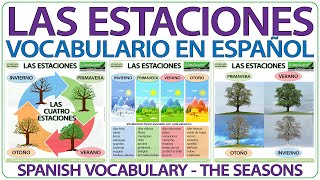 Las estaciones del año en español  Vocabulario  Spanish Seasons Vocabulary [upl. by Nylarad]