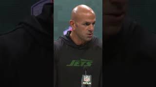 Robert Saleh on Aaron Rodgers performance today in Jets loss Obviously up and down  short [upl. by Kcinemod]