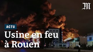 Incendie dans une usine chimique Lubrizol à Rouen [upl. by Alaek]