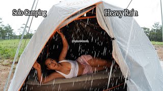 Solo Camping In The Heavy Rain  Relaxing In Tent With Sounds Of Rain [upl. by Caddric]