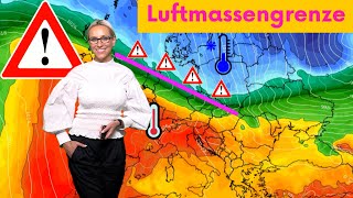 Krasse Wetterzweiteilung Luftmassengrenze über Deutschland Astreines Badewetter vs Starkregen [upl. by Howlan]