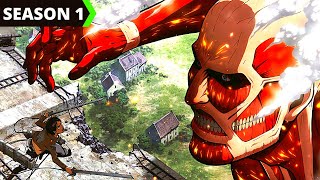 Attack On Titan Season 1 Explained in Hindi  AOT season 1 Recap [upl. by Soelch]