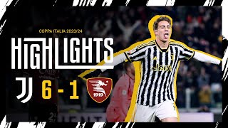 JUVENTUS 61 SALERNITANA  STARTING THE YEAR WITH SIX GOALS  COPPA ITALIA [upl. by Notseh875]