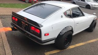 NissanDatsun Fairlady 240Z LOUD Exhaust Revs 2Step AntiLag Spitting Flames [upl. by Bren]