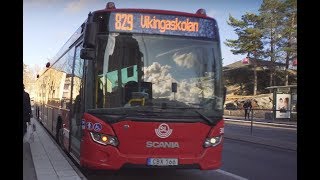 Sweden Stockholm bus 829 ride from Haninge Centrum to Vikingaskolan [upl. by Nemraciram]