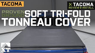 Tacoma Proven Ground Soft TriFold Tonneau Cover 20162020 Review amp Install [upl. by Arezzini575]