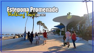 🌊 Estepona Beach Walk  🚶‍♀️ Promenade to Port Evening Walk Costa del Sol Málaga SPAIN 🚶 [upl. by Dorweiler488]