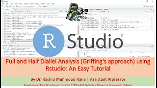 Full and Half Diallel Analysis Griffings approach using RStudio An Easy Tutorial in English [upl. by Roselia958]