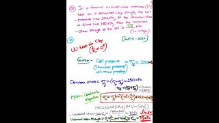 GATE2022Numerical on Undrained Shear Strength of saturated clayey soil using Triaxial test [upl. by Akemat]