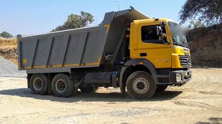 Bharat Benz 2523 6x4 Tipper Truck Turns with full load [upl. by Itak668]