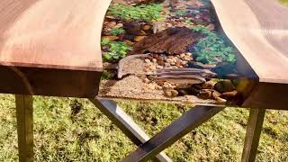 Epoxy resin river table  With Fish [upl. by Solraced704]