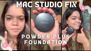 Mac powder plus foundation on Indian skin  Mac Studio fix NC35 on medium skin tone  Madhuri Vogue [upl. by Icrad897]