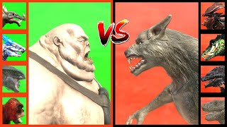 KAIJU TOURNAMENT Werewolf VS Ogre VS Shimo VS King Titan VS Mechagodzilla VS Godzilla in ARBS [upl. by Crescen]