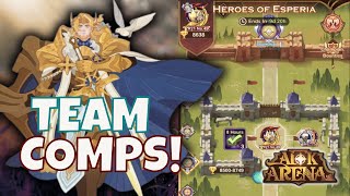 FIVE HEROES OF ESPERIA TEAMS FURRY HIPPO AFK ARENA [upl. by Yoo]