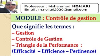 CGDéfinitions des termes  gestion performance efficacité efficience et pertinence [upl. by Lib]