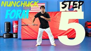 NUNCHUCKS NUMCHUCK NUNCHAKU TUTORIAL STEP 5 HOW TO SPIN MOVE LESSON BRUCE LEE KUNG FU BASICS [upl. by Arammat]