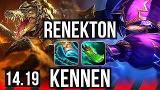 RENEKTON vs KENNEN TOP  712 Rank 8 Renekton Godlike  EUW Challenger  1419 [upl. by Oeram]