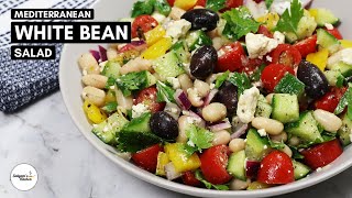 Mediterranean White Bean Salad  Easy White Bean Salad  Cannellini Bean Salad [upl. by Farrel]