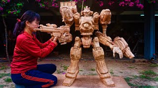 28 days CARVING a GIANT MECH out of WOOD   Armored Core VI [upl. by Liemaj]