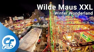 Wilde Maus XXL at night front seat onride 4K POV 30fps Hyde Park Winter Wonderland Wild Mouse [upl. by Nyad]