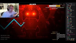 xQc Reacts To Slaughterhouse by IcedCave wchat Hardest Demon  Geometry Dash [upl. by Enileuqcaj916]