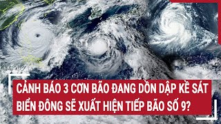 Cảnh báo 3 cơn bão dồn dập kề sát biển Đông nguy cơ xuất hiện tiếp bão số 9 [upl. by Ellingston]