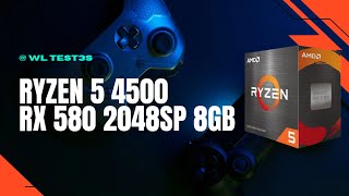 TESTANTO PERFORMANCE EM JOGOS   R5 4500  RX 580 2048sp 8GB [upl. by Kluge]