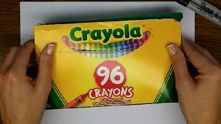 My Brand New Box of Crayons Unboxing Crayola 96 Pack of Crayons [upl. by Ermentrude]