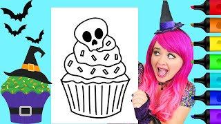 Coloring a Halloween Cupcake [upl. by Notyad]