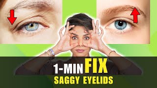 1 Minute Eye Exercises For Droopy Eyelids 2 Exercises to Tighten and Lift SAGGY EYELIDS [upl. by Goldy]