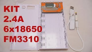 Повербанк на 6х18650 LCD 24A Apple KIT Powerbank FM3310 [upl. by Ailuig]