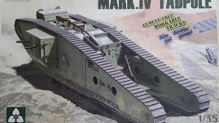 Tadpole MkIV Male Tank Takom 135  Unboxing [upl. by Fiedling]