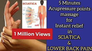 5 Minutes Acupressure point massage to relieve Sciatica and Lower Back Pain  How to cure Sciatica [upl. by Sissel]