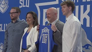 New SLU head basketball coach Josh Schertz discusses how he was influenced by Rick Majerus [upl. by Urian]